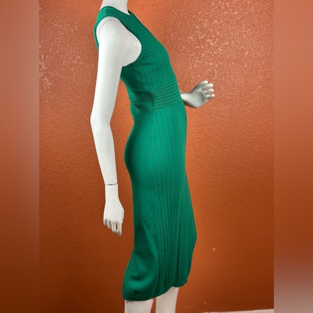 Gabrielle Union Green Ribbed Sleeveless Bodycon Sweater Dress Size Large. A7 - Picture 9 of 17